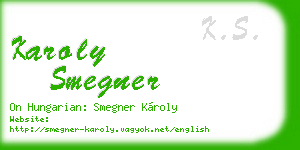 karoly smegner business card